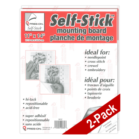 11x14 Self-Stick Mounting Board 2-Pack • Pres-On 2-Pack of Self-Stick Mounting Board 11x14