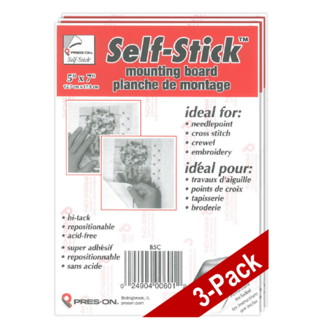 5x7 Self-Stick Mounting Board 3-Pack • Pres-On 3-pack of Self-Stick Mounting Board 5x7