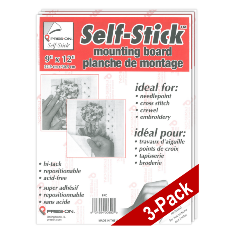 9x12 Self-Stick Mounting Board 3-Pack • Pres-On 3-pack of Self-Stick Mounting Board 9x12