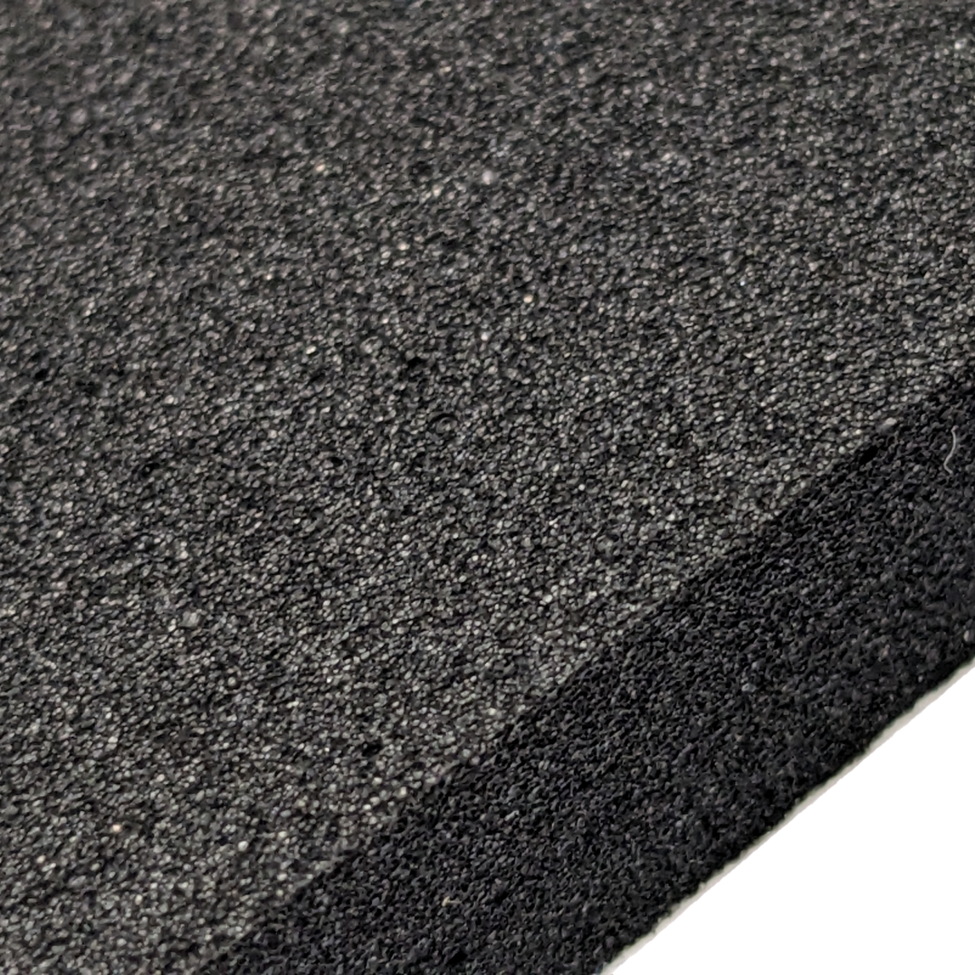 Texture Neoprene EPDM Blend P8200 Medium Soft • Pres-On Close Up of medium soft, closed cell, and black Neoprene EPDM Blended Foam